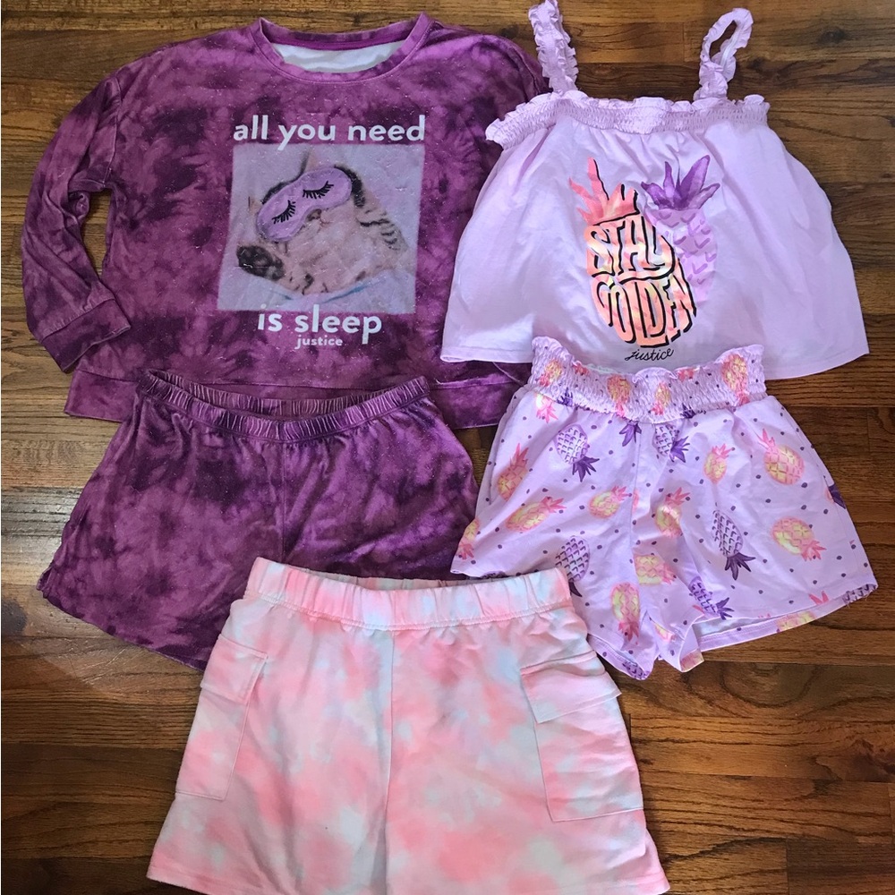 Justice Pajama Sleepwear Sets Tops Shirts Shorts Bottoms
Pineapple
Tie Dye
